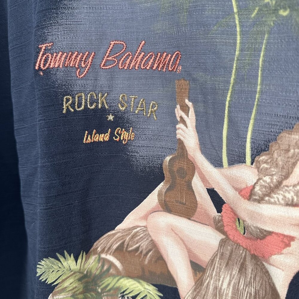 Tommy Bahama Men's 100% Silk Button up Size Large‎ Island Girl Short Sleeve - Picture 5 of 7